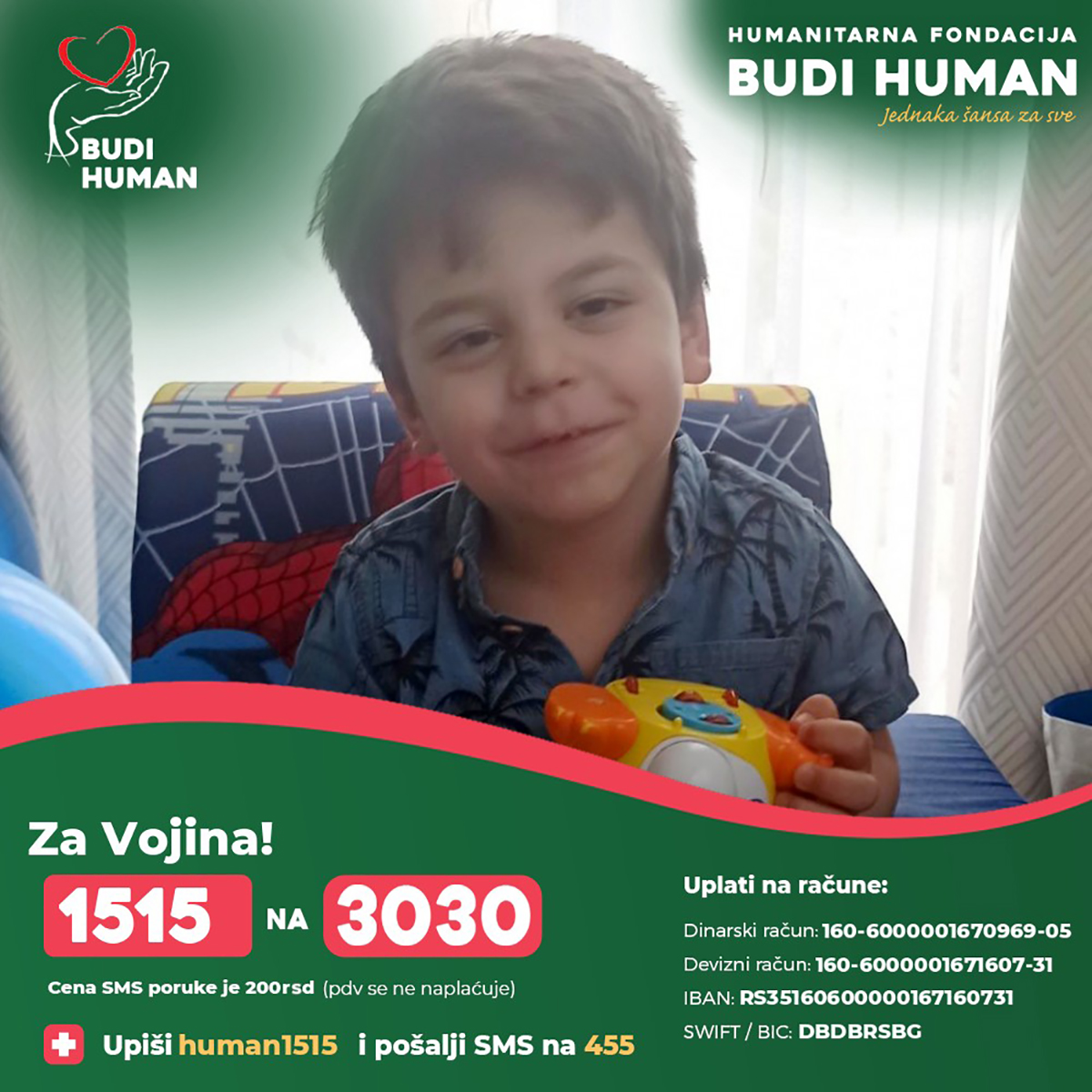 Mali Vojin vodi najveću borbu: Pomozimo mu da dobije šansu za srećno detinjstvo