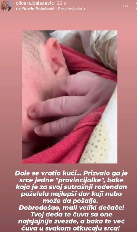 Objava Olivere Balašević