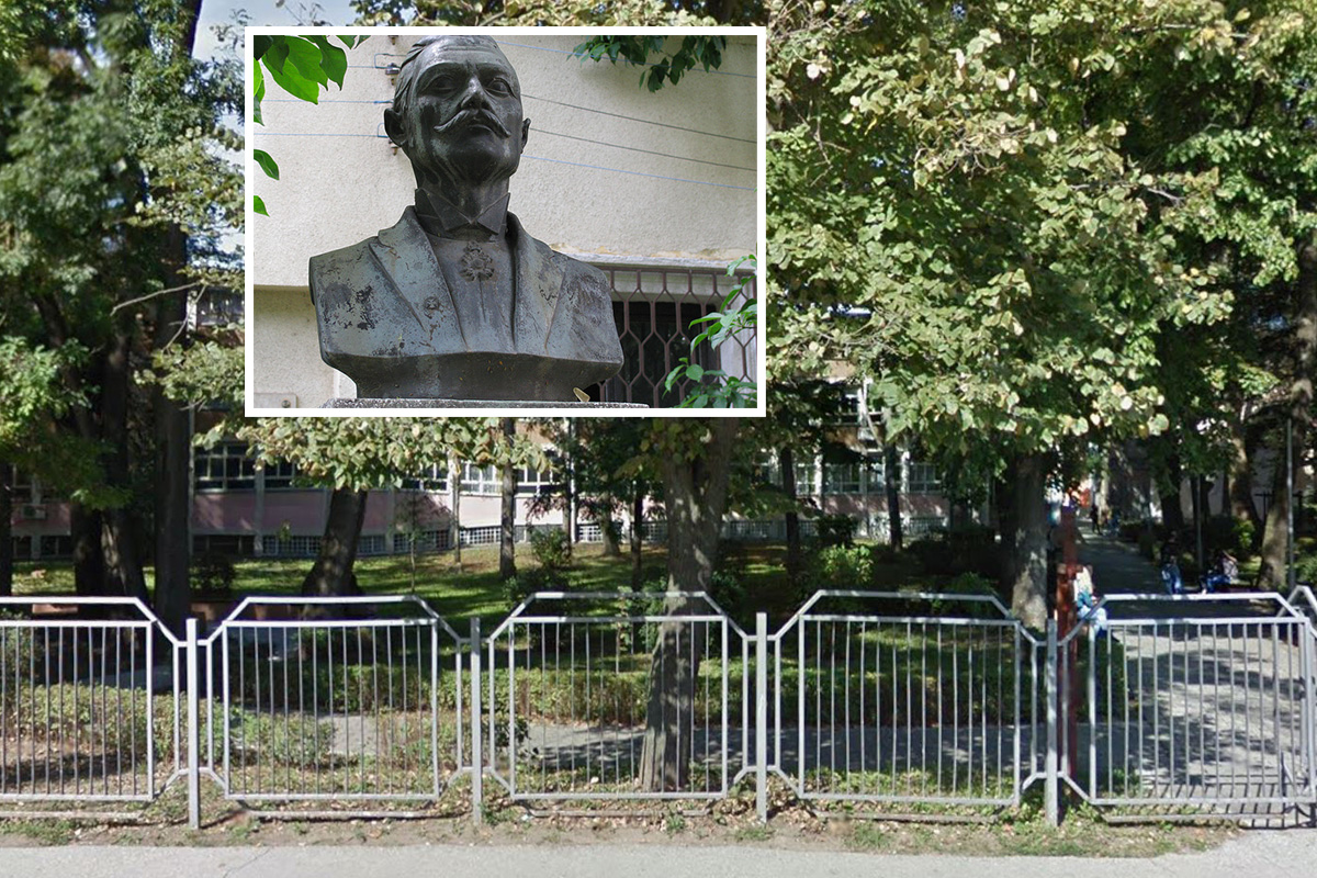 Sraman prizor ispred fakulteta u Jagodini: Oskrnavljena bista Sretena Adžića, traga se za počiniocem
