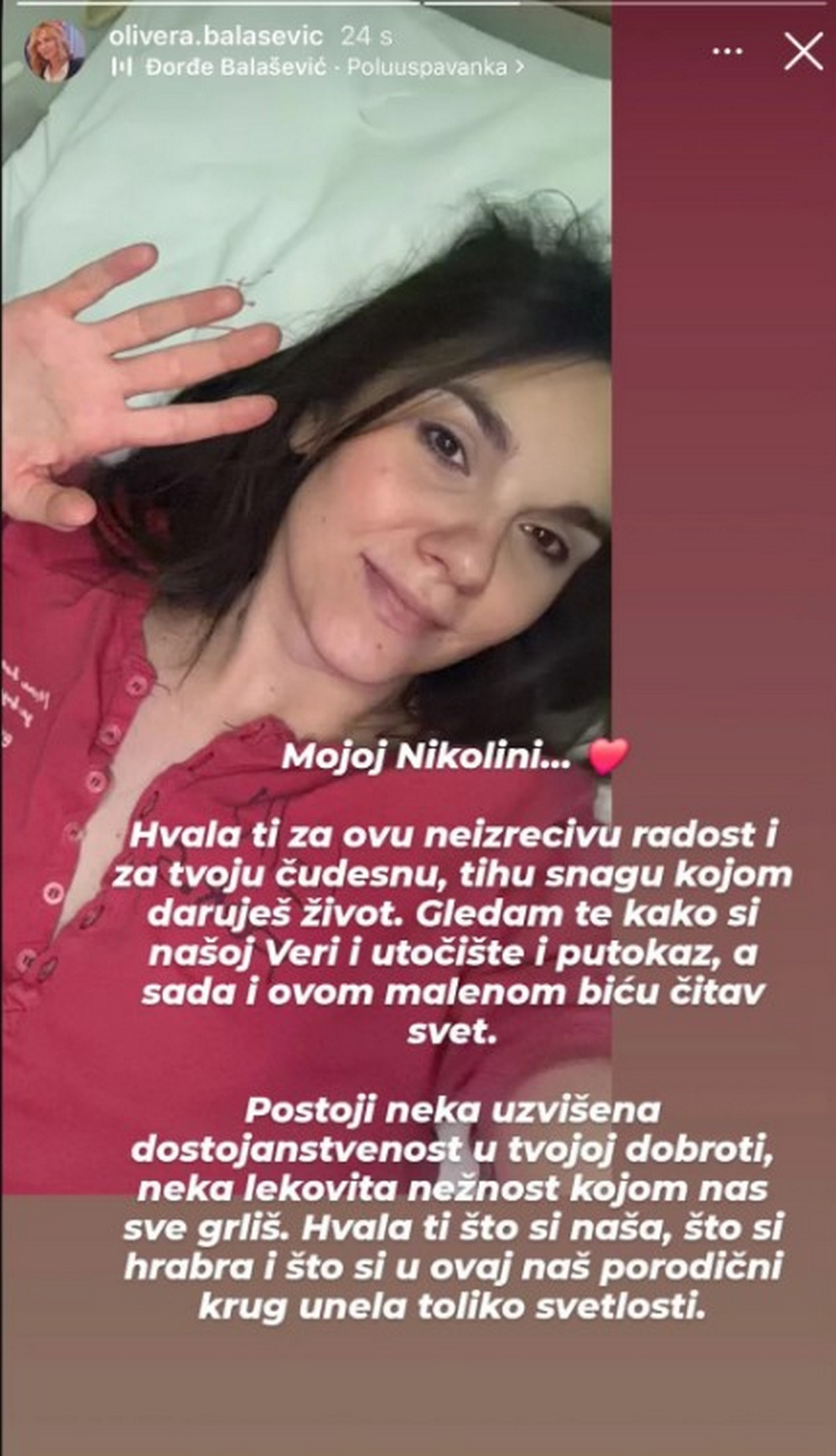 Prva slika Nikoline Balašević iz porodilišta: Olivera joj uputila moćnu poruku "Hvala ti za neizrecivu radost"