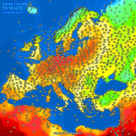 Temperature vazduha u 15 časova