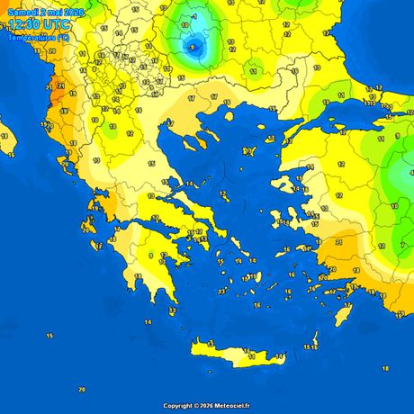 Temperature vazduha u 15 časova