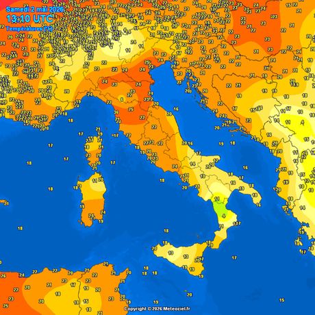 Temperature vazduha u 15 časova