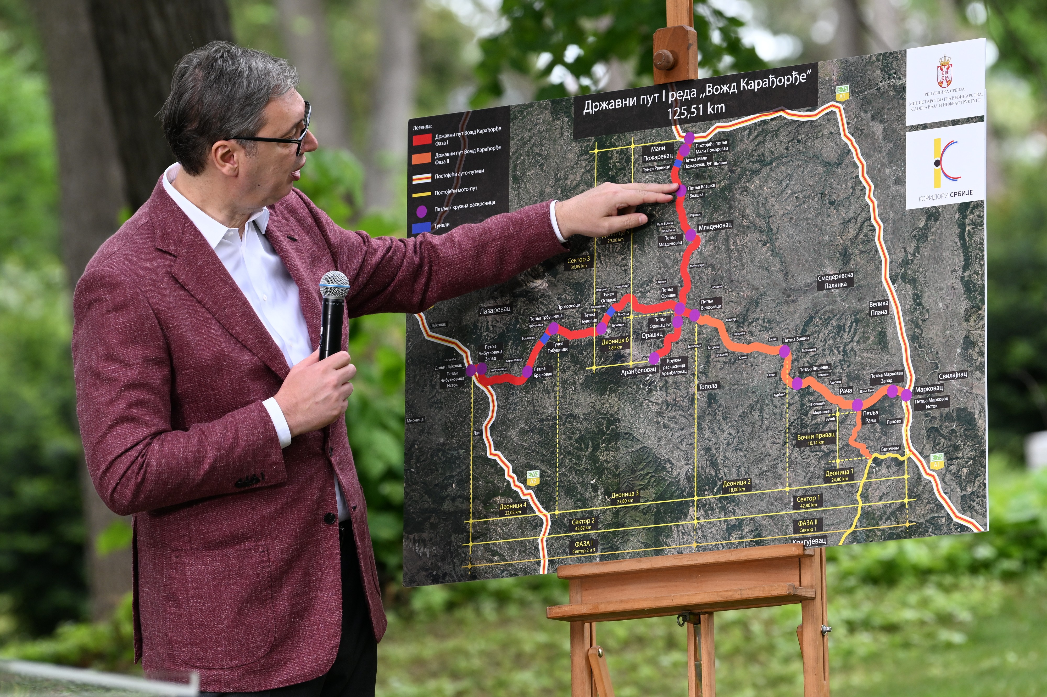 President Vucic attends signing of documents to build Vozd Karadjordje state road