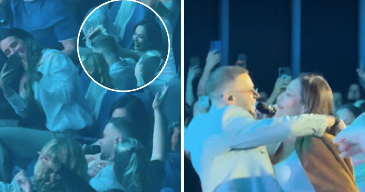 Vladan jumped from the stage when he saw Ceca and flew straight into her arms! Her reaction delighted everyone