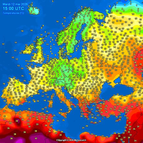 Temperature vazduha oko 17 časova