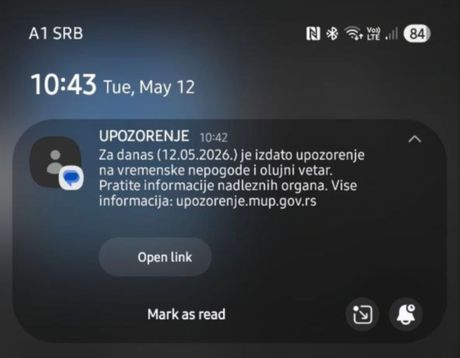 MUP upozorenje, SMS