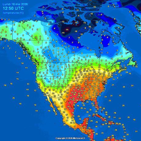 Trenutne temperature vazduha u Americi