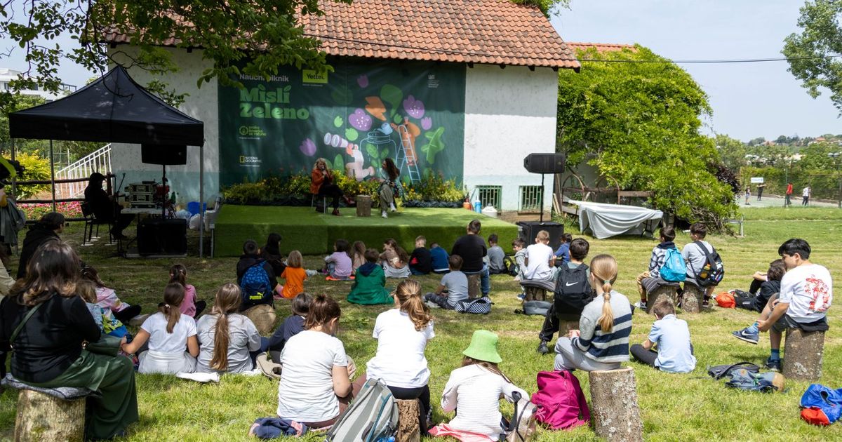 Science Fiction Stage and Expert Teenagers at the Science Picnic