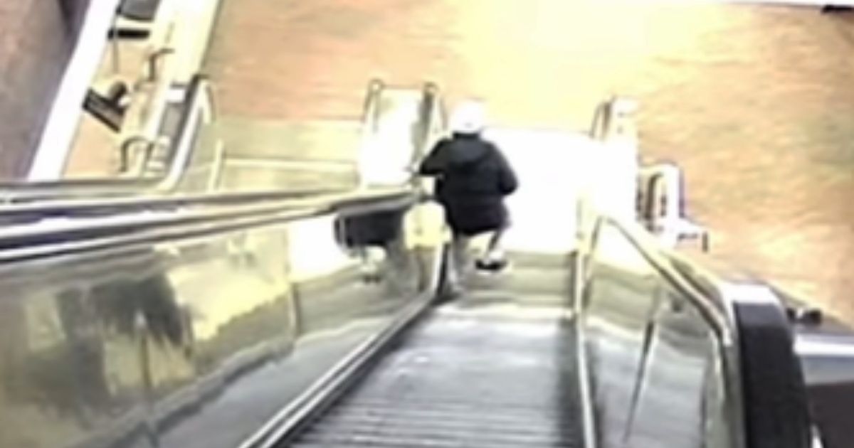 DISTURBING FOOTAGE Man descended an escalator, followed by HORROR that led to his death