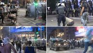 Incident kod Predsedništva: Učesnici protesta gađali policajce bakljama i kamenicama, policija ih potiskuje
