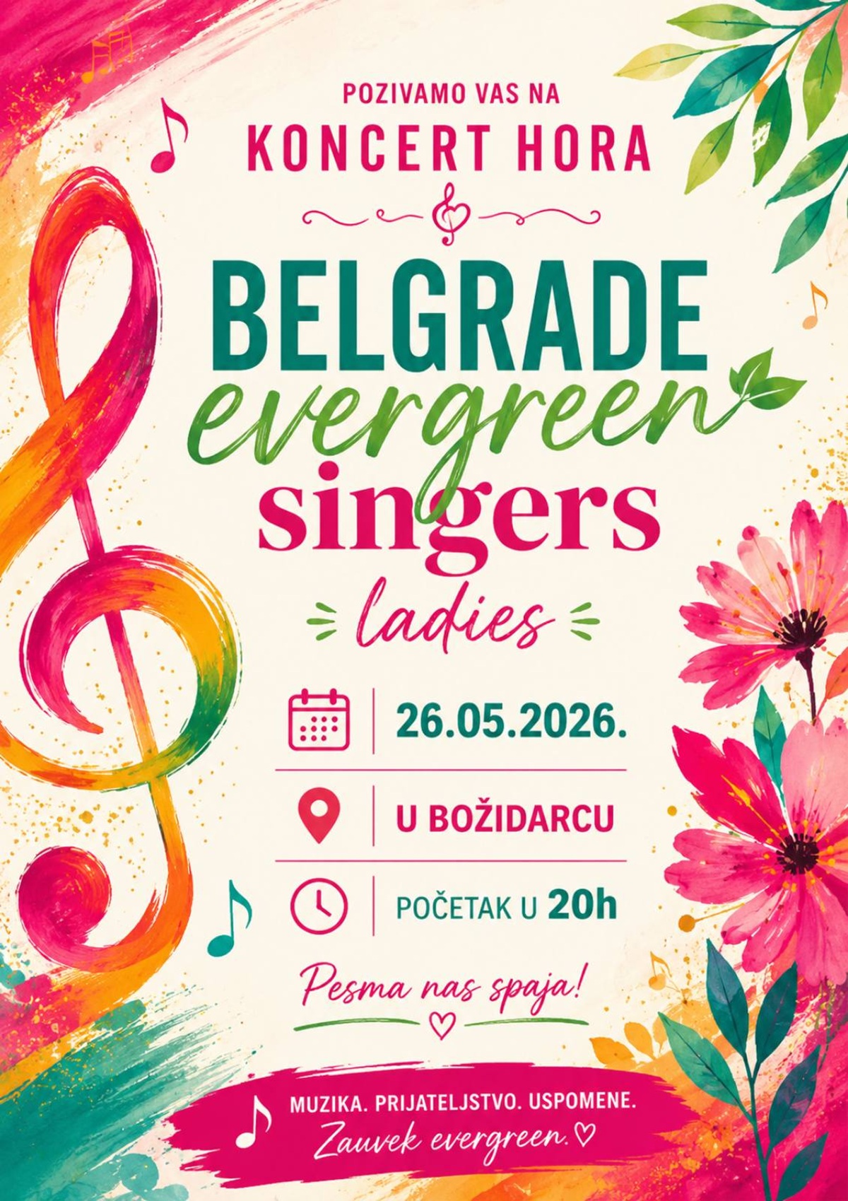 Ženski hor sutra u Božidarcu: Belgrade evergeen ladies pevaju pesme za večnost