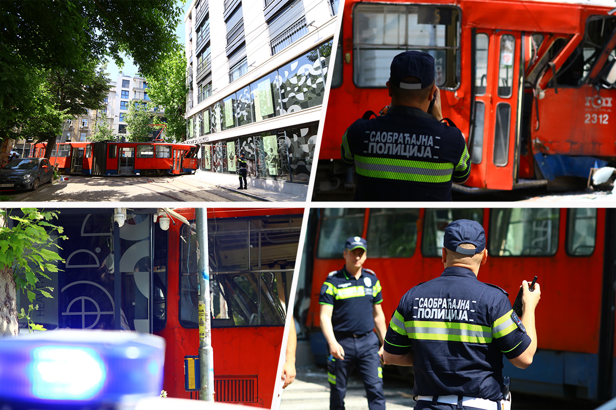 ACCIDENT IN CENTRAL BELGRADE Tram derails, crashes into building, 12 people injured
