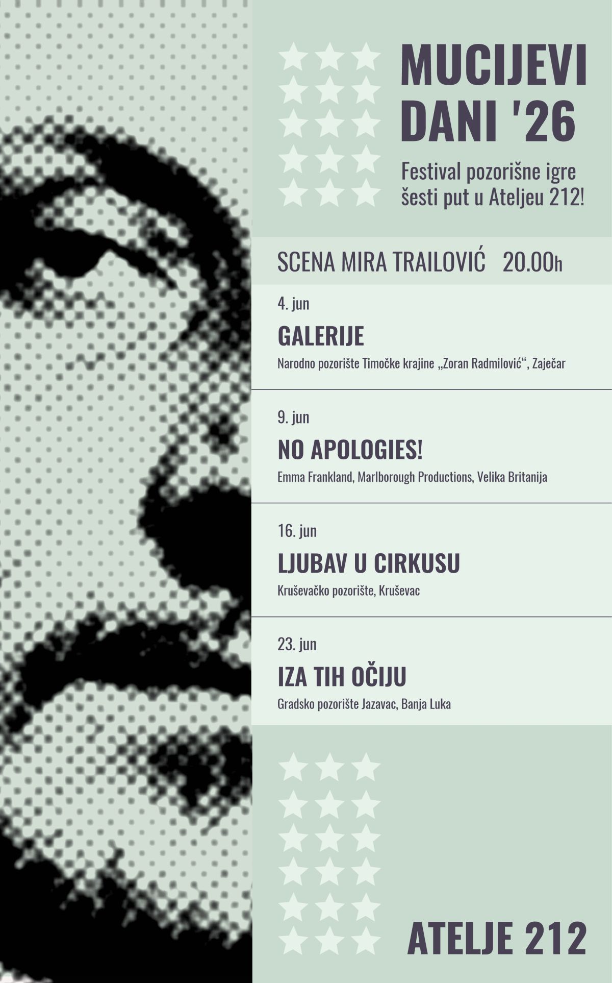 MUCIJEVI DANI – Festival pozorišne igre šesti put u Ateljeu 212!