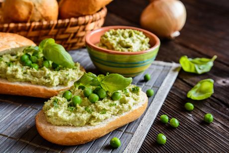 pesto, grašak