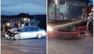 Žestok sudar u Kaluđerici: Povređeno dete iz autobusa, prednja strana auta skroz uništena