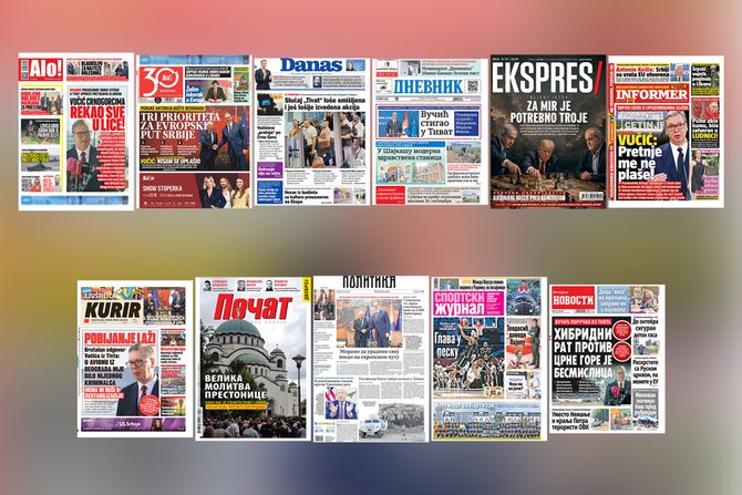 NASLOVNE STRANE DANANJIH NOVINA: Prelistavanje tampe za petak, 5. jun  2026. godine - Vesti - Telegraf.rs