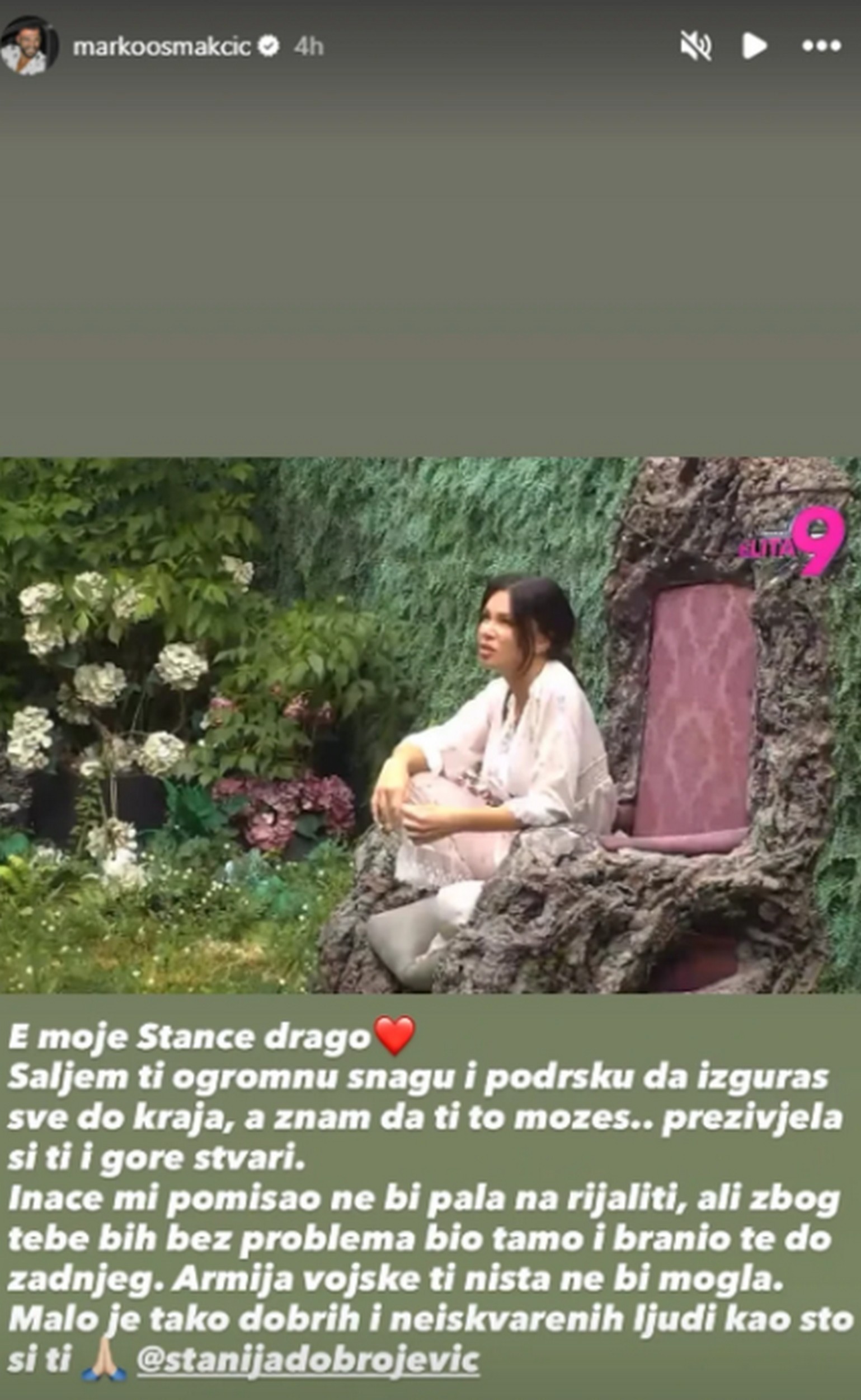 "Branio bih te do zadnjeg" Staniji se obratio ovaj bivši rijaliti učesnik: Rešen da uđe u Elitu zbog nje