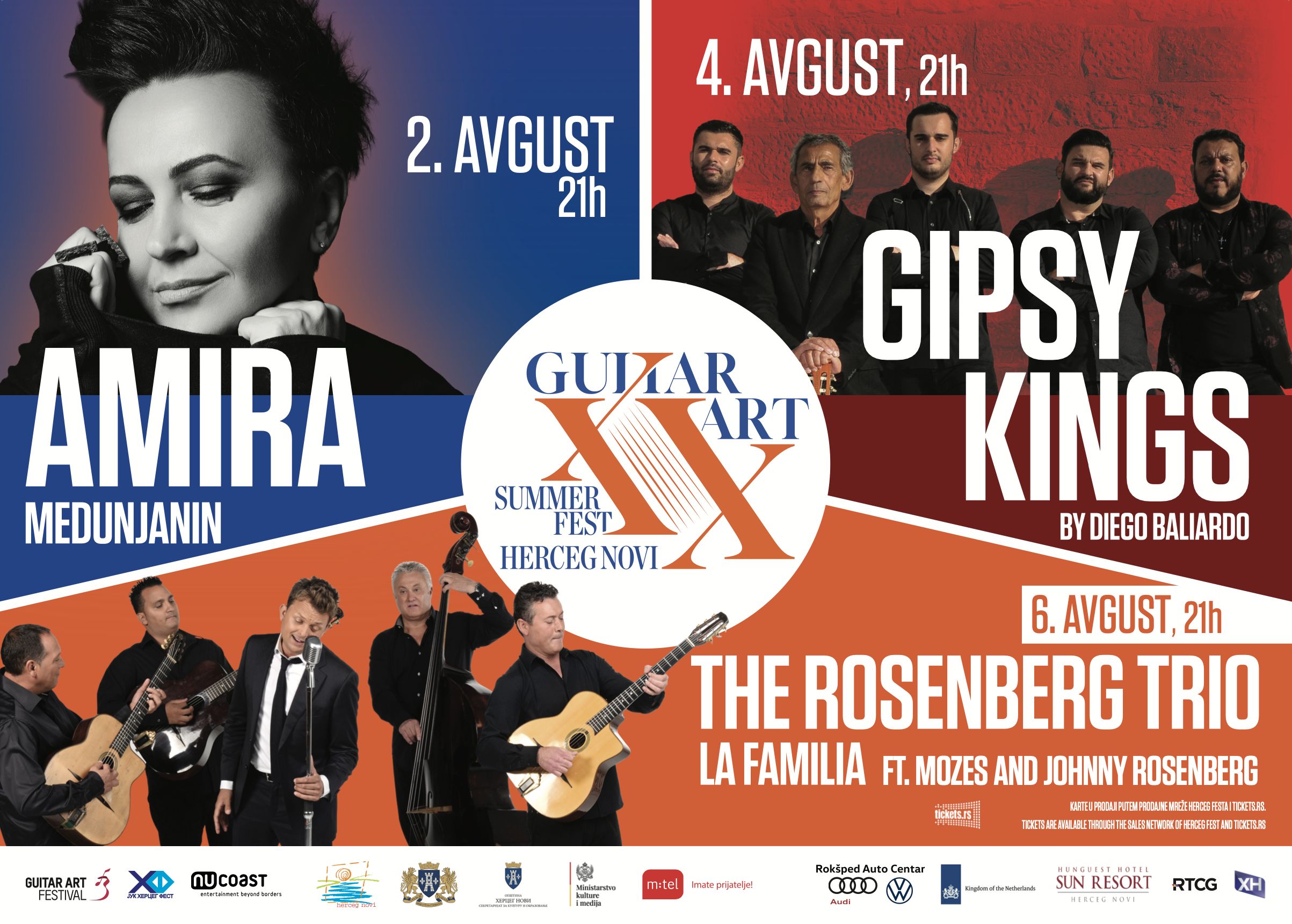 Gipsy Kings, Amira Medunjanin i Rosenberg Trio na Kanli Kuli u okviru Guitar Art Summer Festa