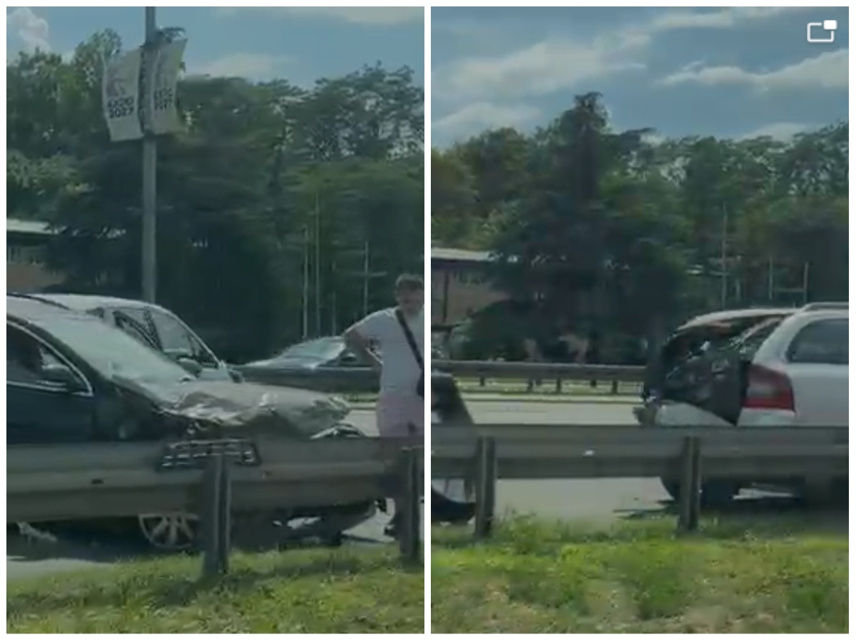 Žestok sudar kod Gazele: Automobili slupani, srča svuda po putu, stvaraju se gužve