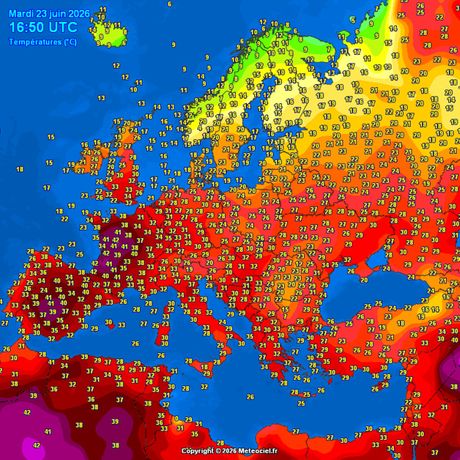 Temperature vazduha 23. juna