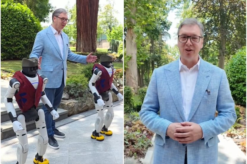 telegraf.rs - Dragica Ranković - Vucic invites citizens to June 27 rally in front of Assembly, and presents robots Milutin and Dragutin