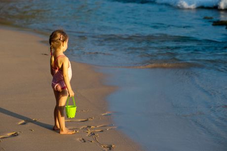 beba, plaža, dete, kupaći