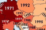 Objavljena nova karta Evrope: Preko Srbije piše 1988, Hrvatske 1996, a Slovenije 1993