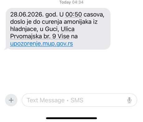 Amonijak, akcident, Guča