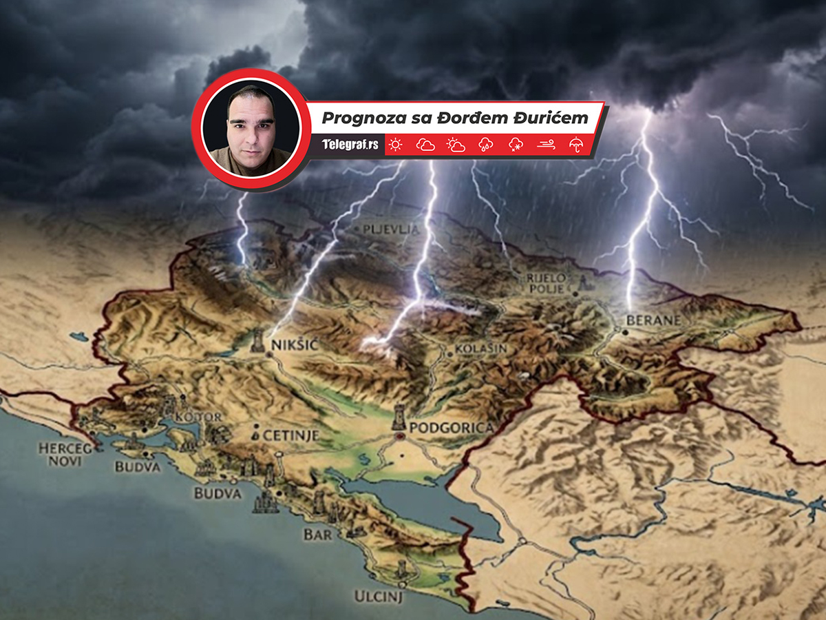 Potop u Crnoj Gori, na primorju i u Dalmaciji! Pucaju gromovi, munje paraju nebom: Prete grad i olujni vetar