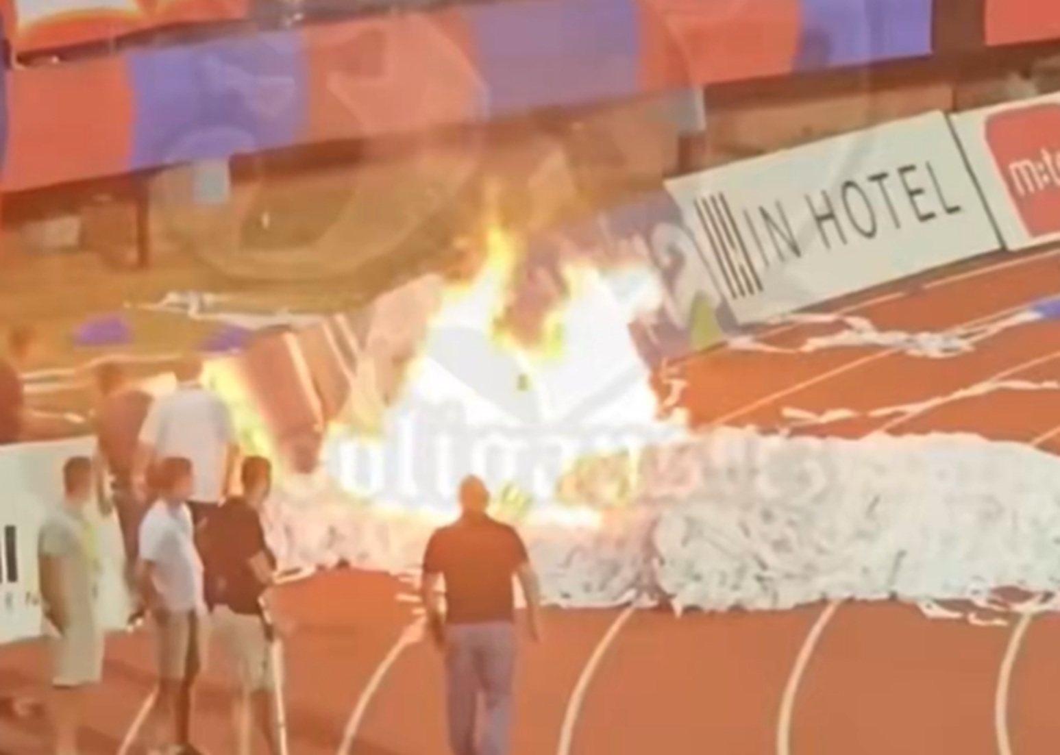 Sukob navijača Borca i Bugara, izbio požar na utakmici Lige šampiona u Banjaluci