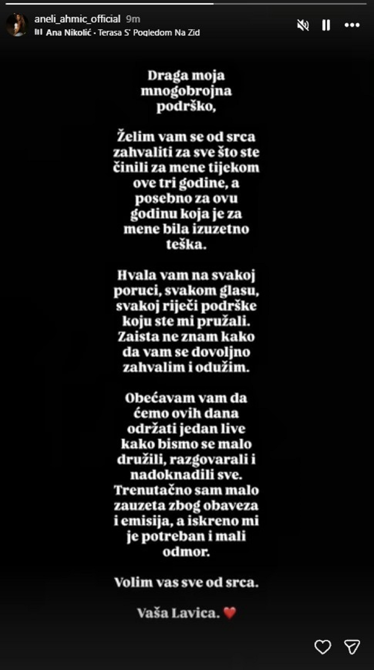 Oglasila se Aneli Ahmić nakon što je zauzela drugo mesto u "Eliti 9": Vidno razočarana poručila fanovima ovo