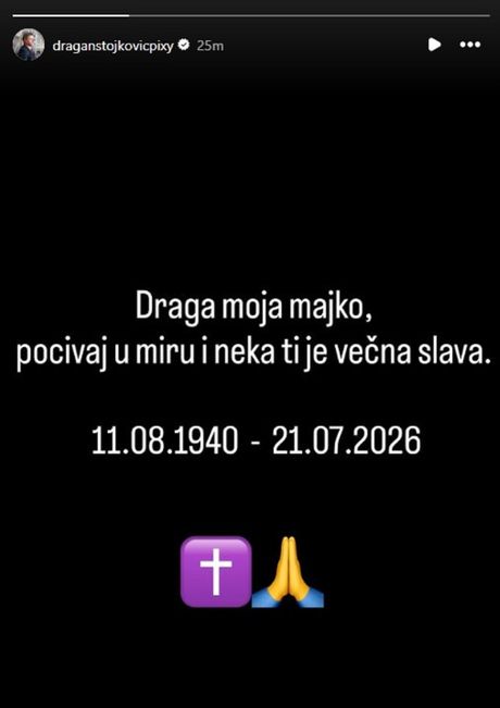 Dragan Stojković Piksi, poruka