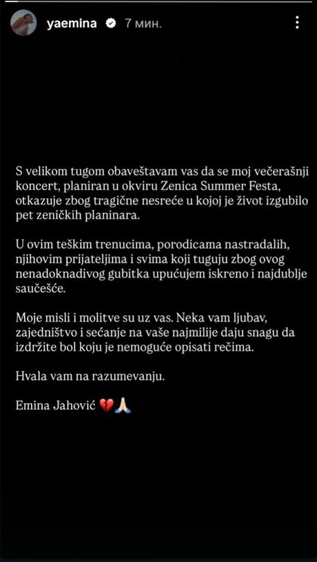 Emina Jahović, tragedija na Elbrusu