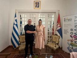 Dalibor Marković Palma sa Generalnim konzulom Republike Srbije u Solunu Jelenom Vujić Obradović