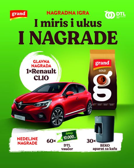 VELIKA NAGRADNA IGRA Grand kafa i DTL marketi