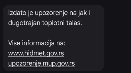 SMS upozorenje RHMZ