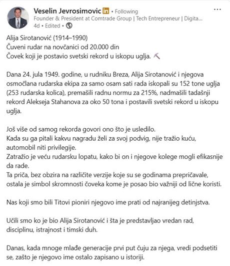 Veselin Jevrosimović LinkedIn