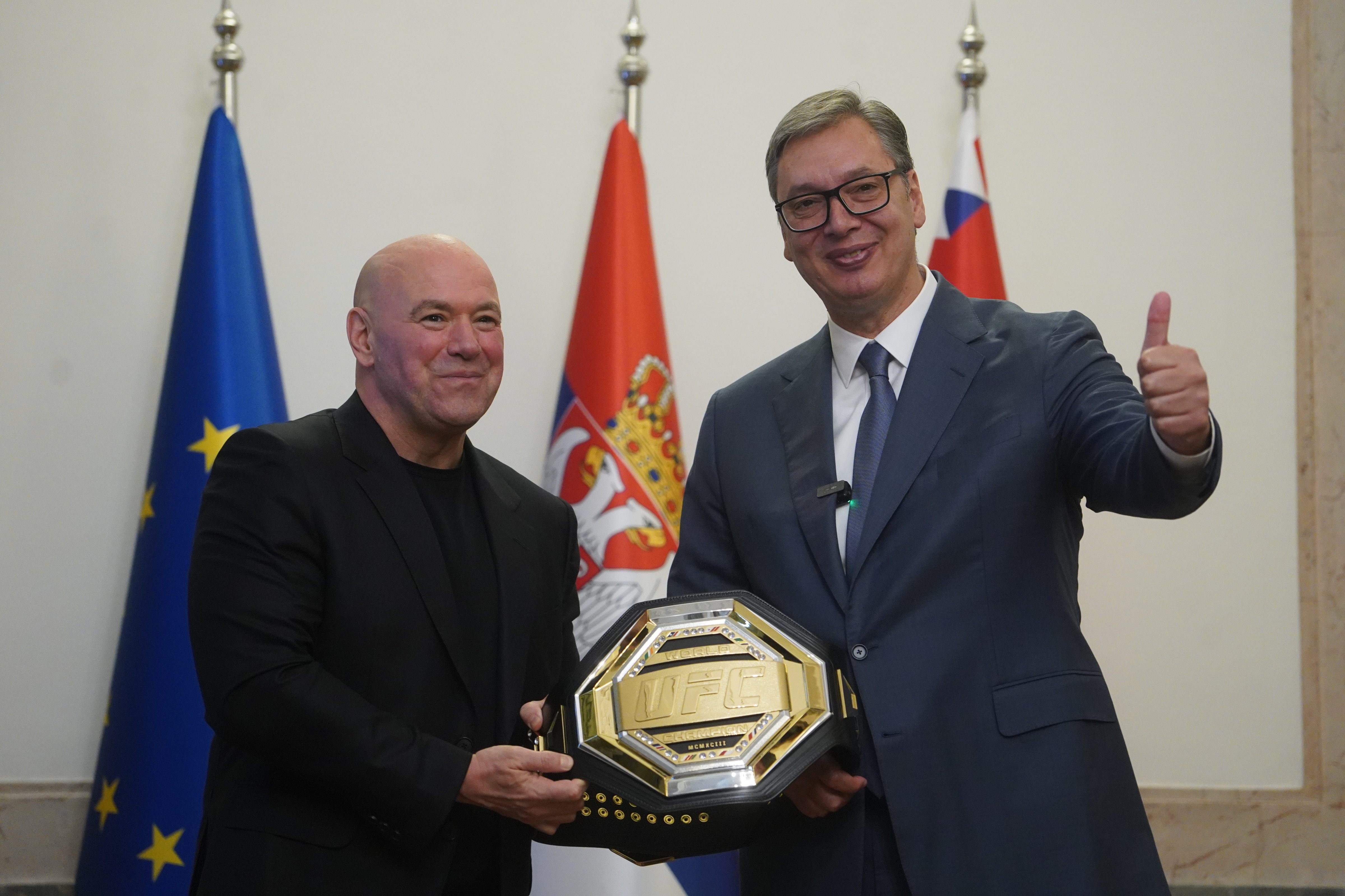 Aleksandar Vucic meeting with UFC delegation led by Dana White