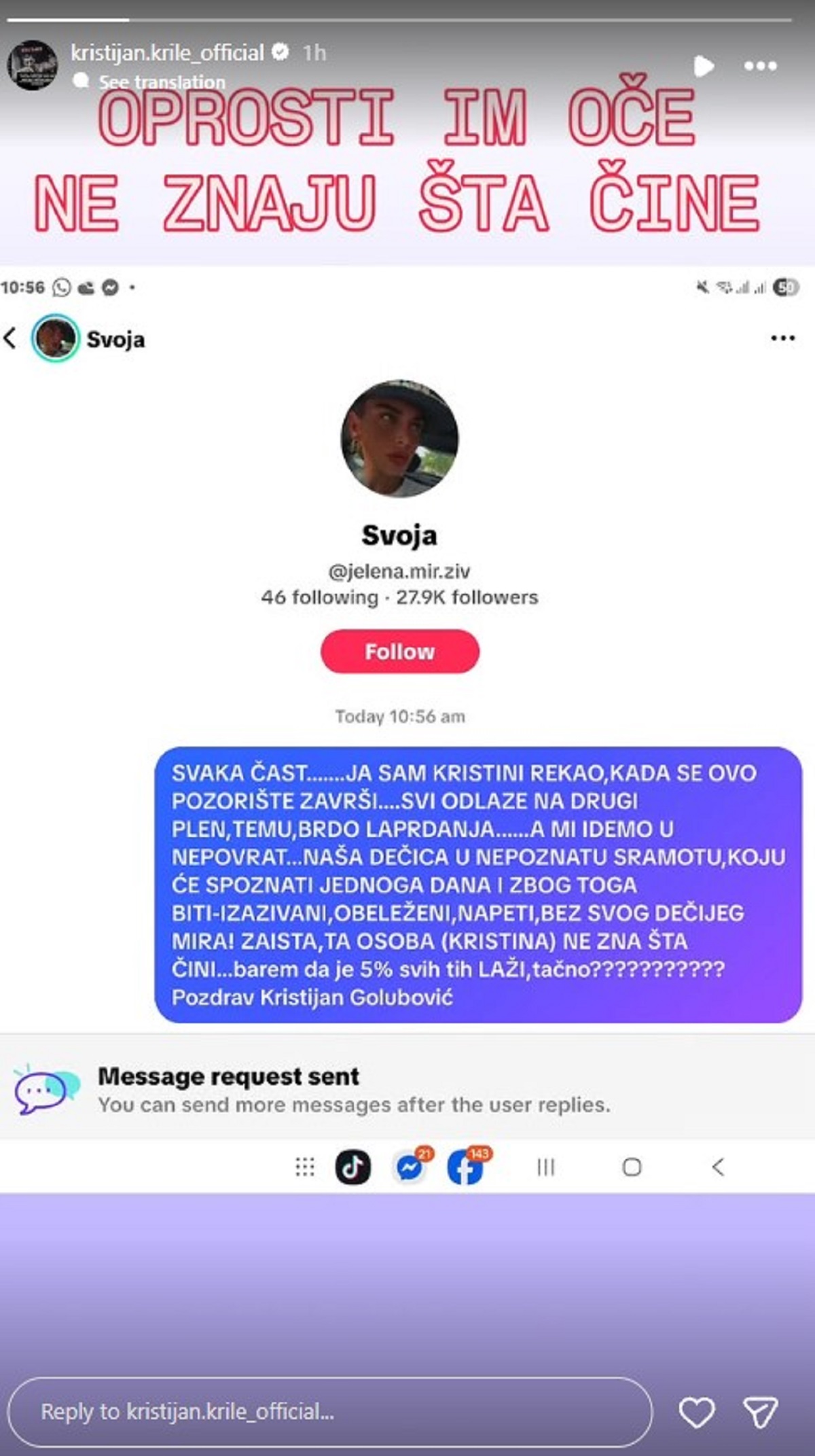 "Ne zna šta čini"! Oglasio se Kristijan Golubović, sada se vadi na naslednike i pominje Boga - "Naša dečica.."