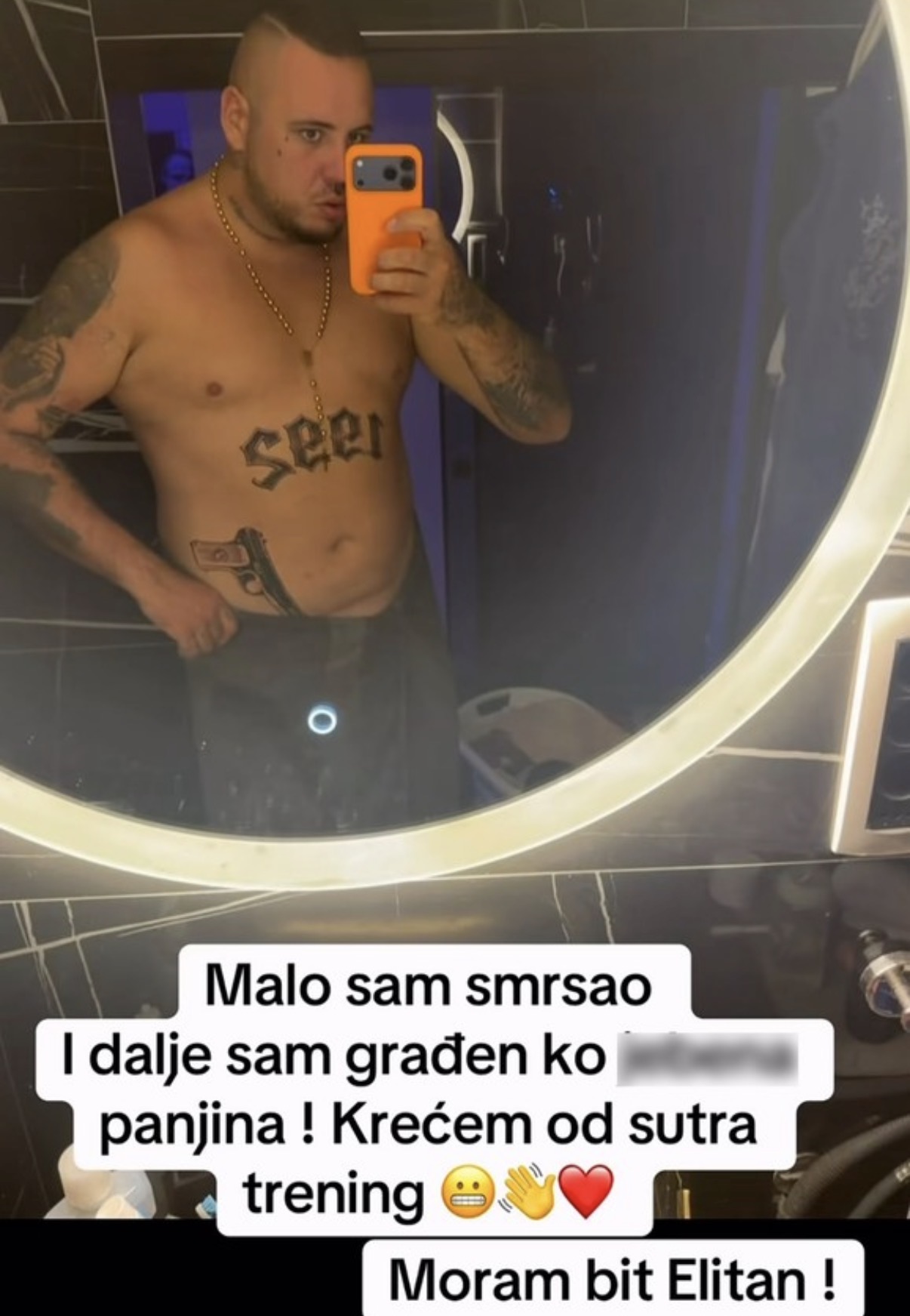 Filip Car se skinuo, pa pokazao kako se sprema za ulazak u Elitu: Kod međunožja tetovaža pištolja, pa zapretio