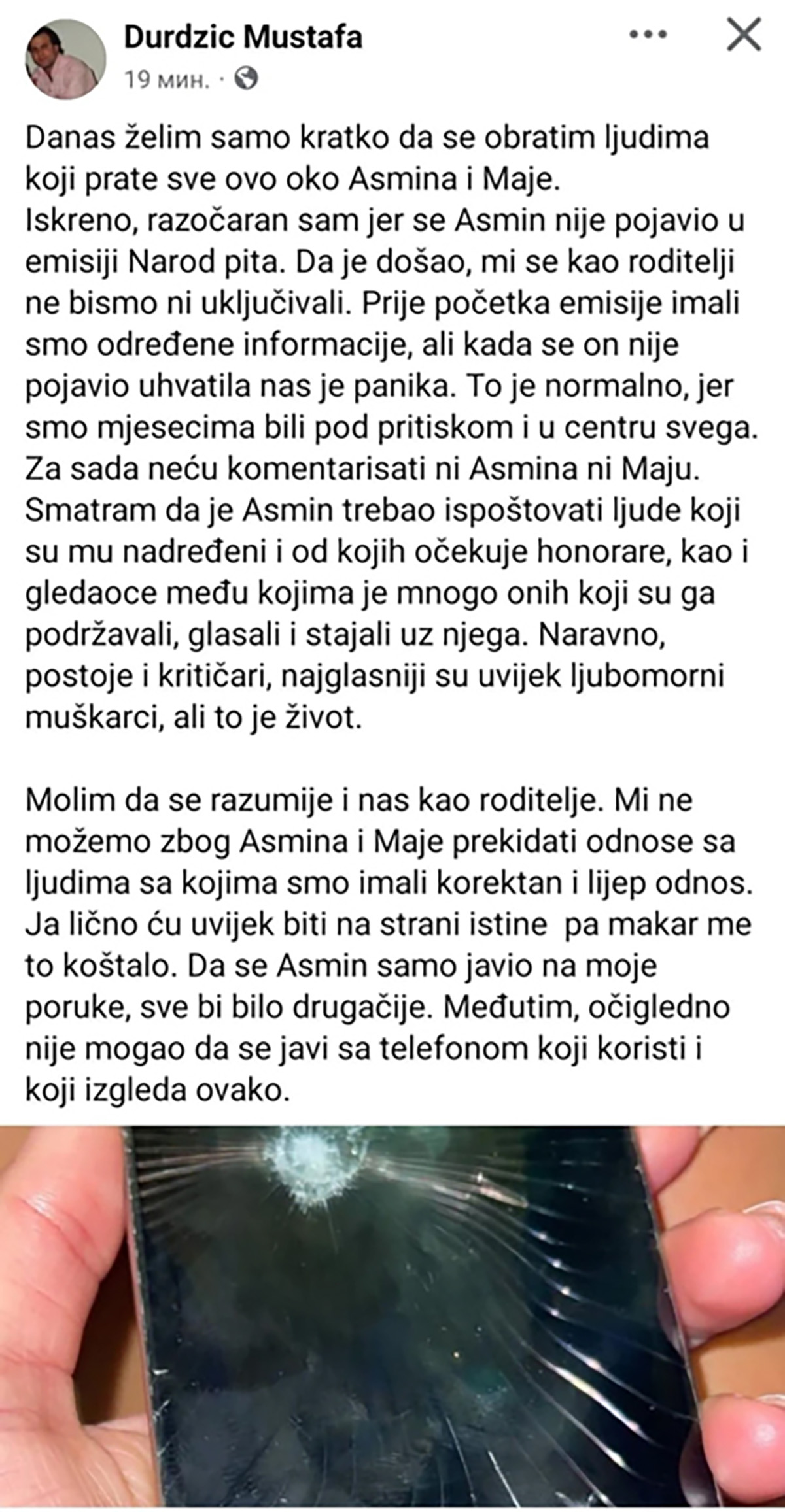 Maja polomila Asminu telefon! Mustafa objavio fotografiju posle skandala: "Da se javio na moje poruke..."