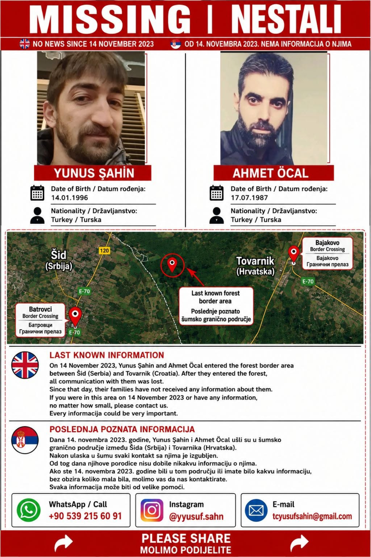 Ušli u šumu između Srbije i Hrvatske i više se nisu javili: Turski državljani pre tri godine nestali bez traga