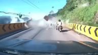 Jeziv trenutak na putu: Kamera zabeležila trenutak od kog zastaje dah