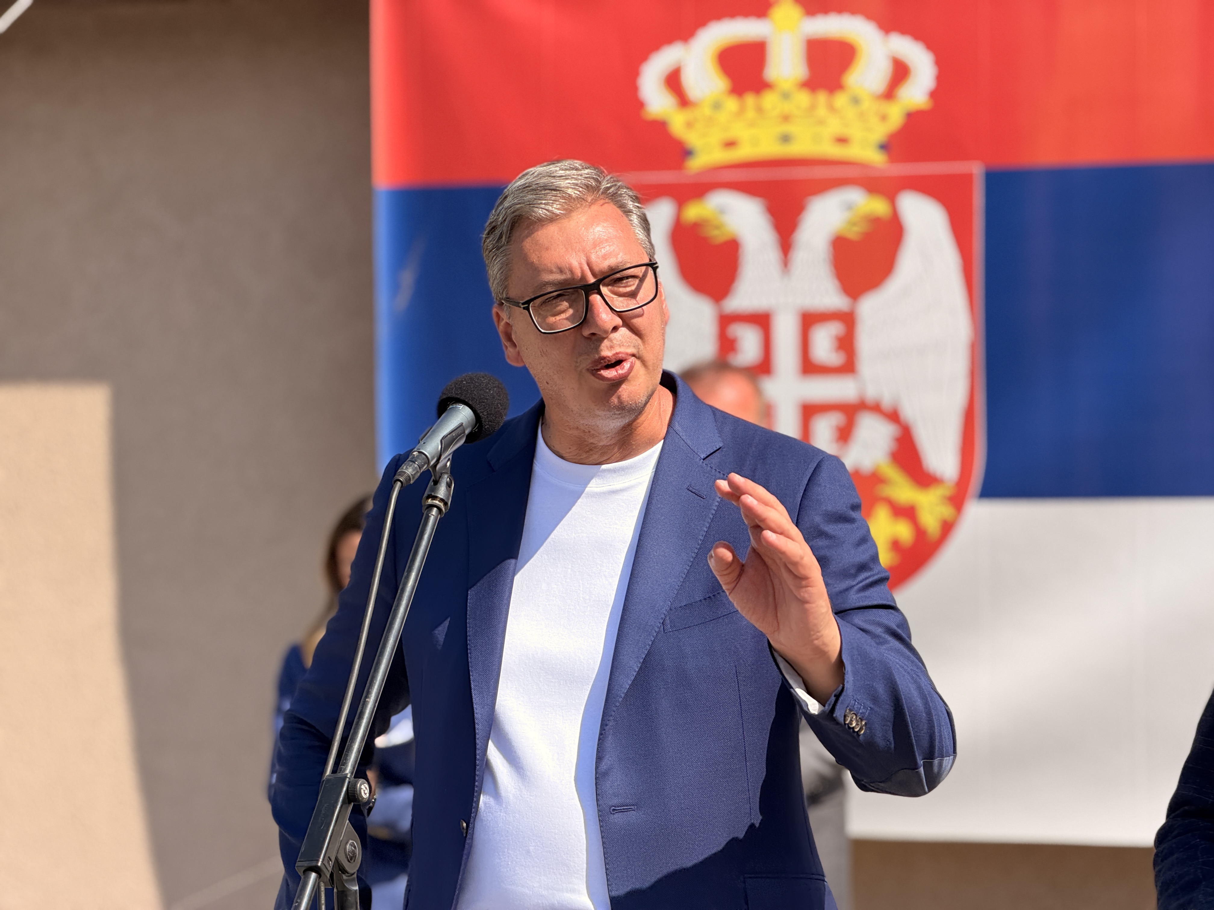 Trubači dočekali Vučića u Lučanima: Najavio velike investicije u Dragačevu