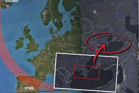 Mapa, Evropa, Pomračenje,Krim, Ukrajina