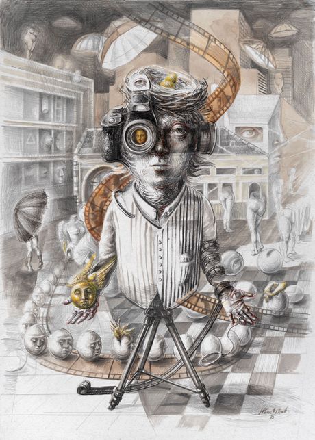Marijana Rakicevic - Zlatna inspiracija - kombinovana tehnika - 70x50 cm - 2021