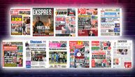 NASLOVNE STRANE SUTRAŠNJIH NOVINA: Prelistavanje štampe za petak, 14. avgust 2026. godine