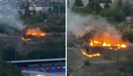 Stanovnike Bežanije zabrinuo plamen u blizini stadiona, brzo je požar ugašen