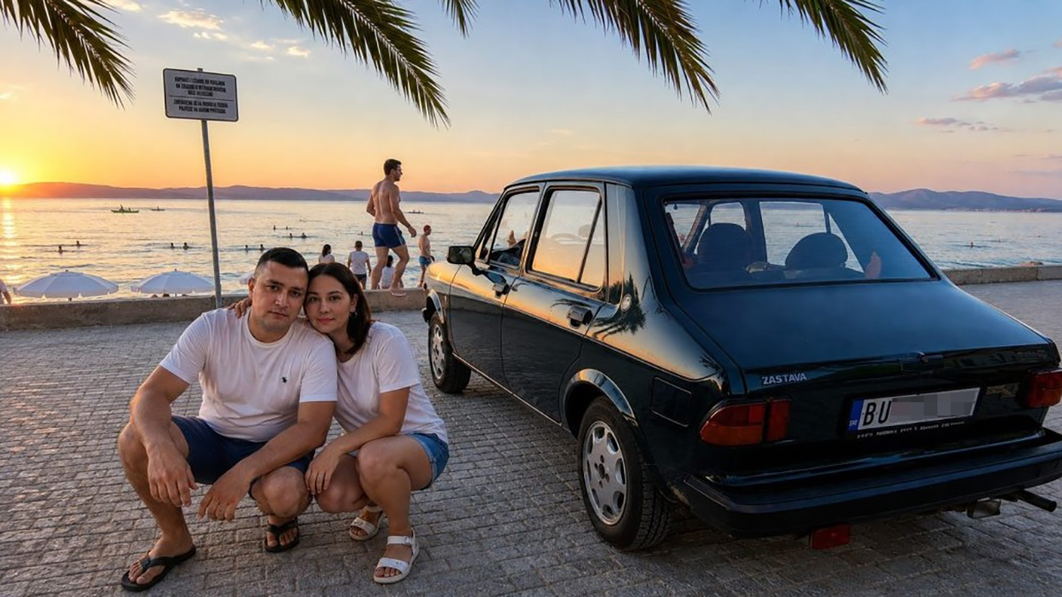 DŽIPOVE NIKO I NE GLEDA! Porodica iz Bujanovca stigla u Grčku "stojadinom", deca oduševljena: Idemo zastavicom